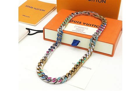 louis vuitton chain links patches necklace replica